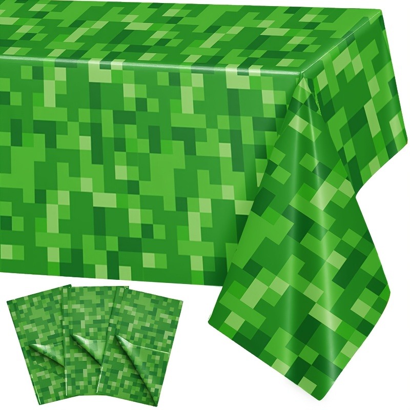 Gaming Console Design - Скатерть Creeper Face, одноразовая, из полиэтилена,