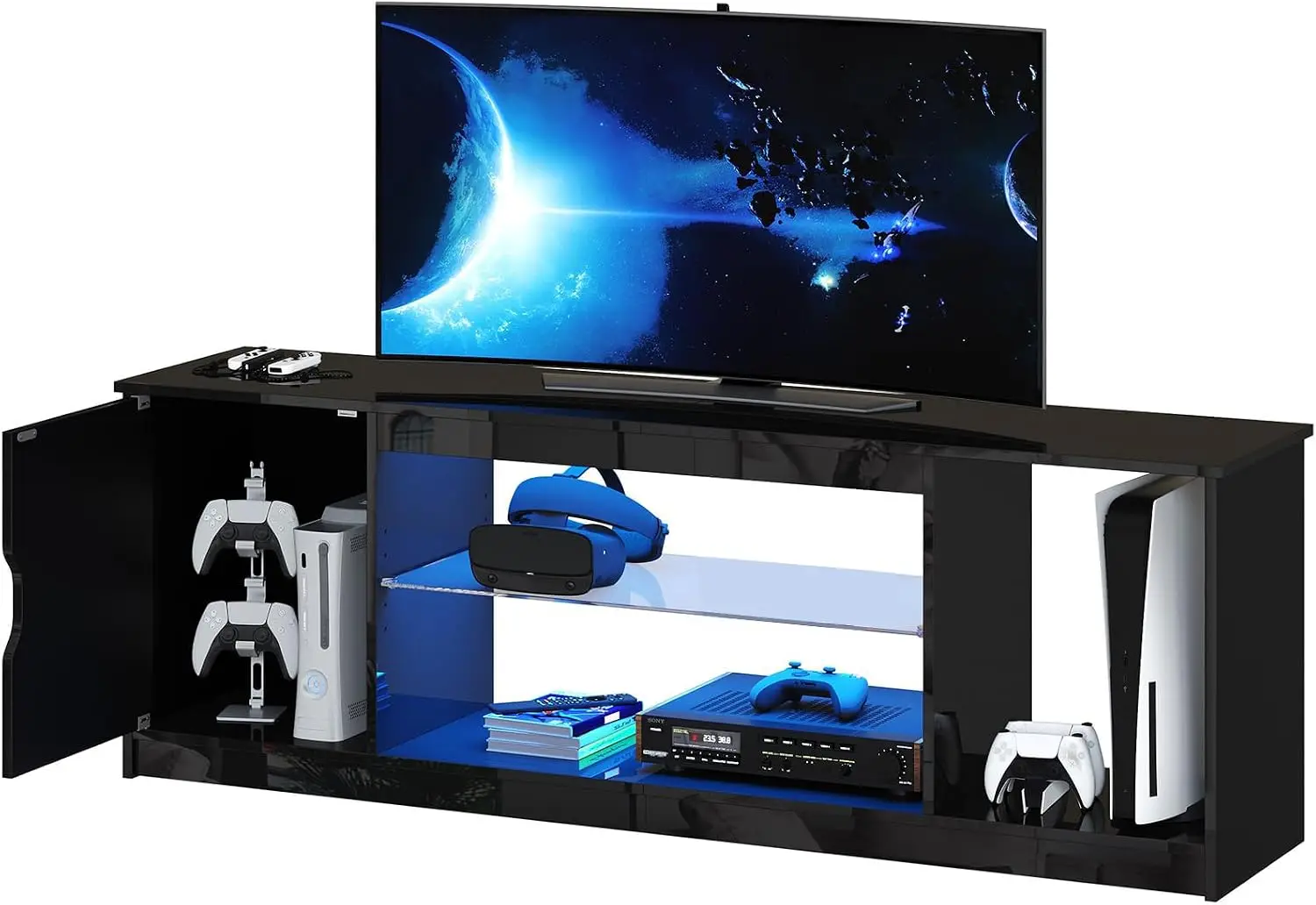 Gaming Console For Tv Xbox - 57-дюймовая глянцевая черная медиа-консоль - игровая